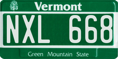 VT license plate NXL668