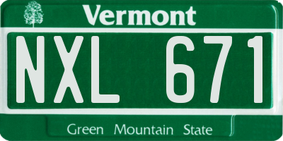 VT license plate NXL671
