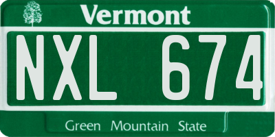 VT license plate NXL674