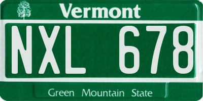 VT license plate NXL678