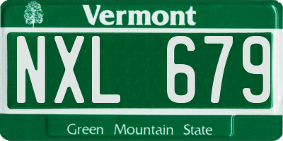 VT license plate NXL679