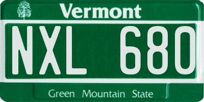 VT license plate NXL680