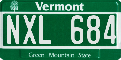 VT license plate NXL684
