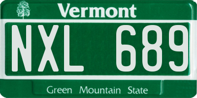 VT license plate NXL689