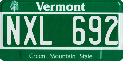 VT license plate NXL692