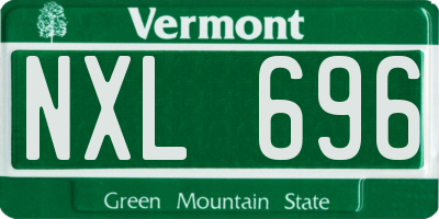 VT license plate NXL696