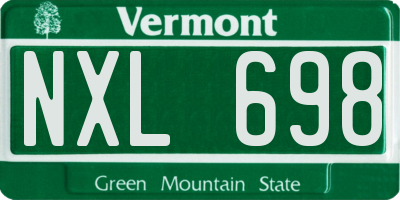 VT license plate NXL698