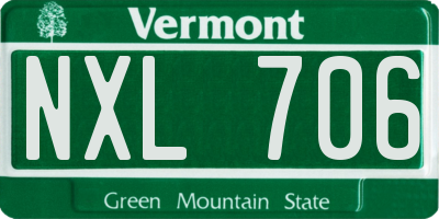 VT license plate NXL706