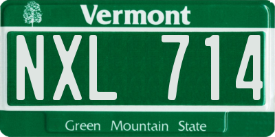 VT license plate NXL714