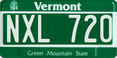 VT license plate NXL720