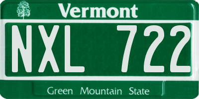 VT license plate NXL722
