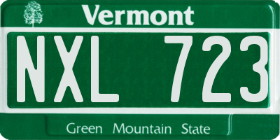 VT license plate NXL723