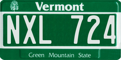 VT license plate NXL724
