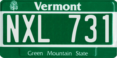VT license plate NXL731