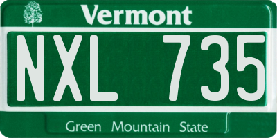 VT license plate NXL735