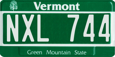 VT license plate NXL744