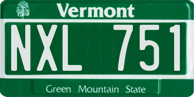 VT license plate NXL751