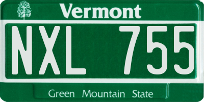 VT license plate NXL755