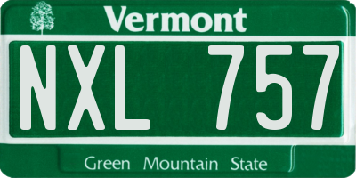 VT license plate NXL757