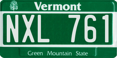VT license plate NXL761