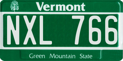 VT license plate NXL766
