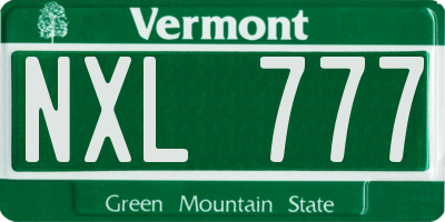 VT license plate NXL777