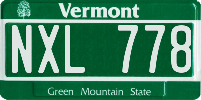 VT license plate NXL778