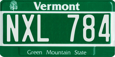VT license plate NXL784