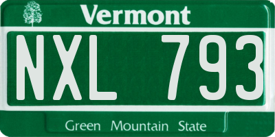 VT license plate NXL793