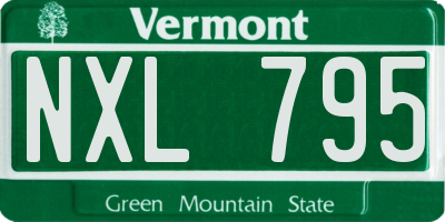 VT license plate NXL795