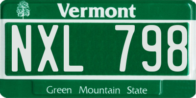 VT license plate NXL798