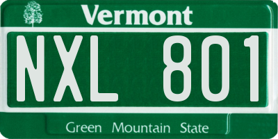 VT license plate NXL801