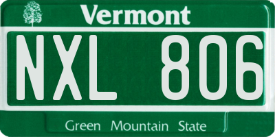 VT license plate NXL806
