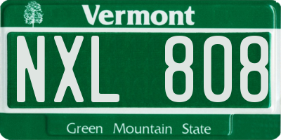 VT license plate NXL808