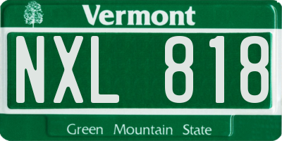 VT license plate NXL818