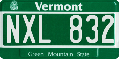 VT license plate NXL832