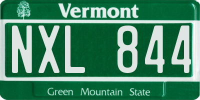 VT license plate NXL844