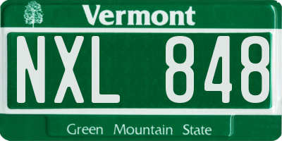 VT license plate NXL848