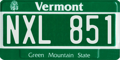 VT license plate NXL851