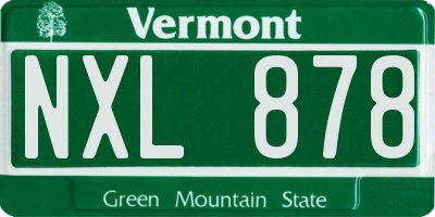 VT license plate NXL878