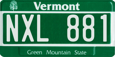 VT license plate NXL881