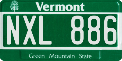 VT license plate NXL886