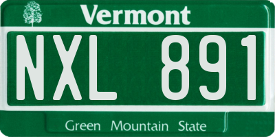 VT license plate NXL891