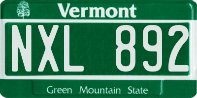 VT license plate NXL892