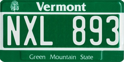 VT license plate NXL893