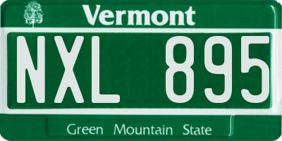 VT license plate NXL895