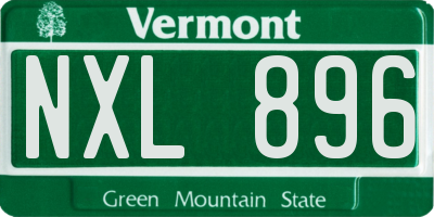VT license plate NXL896