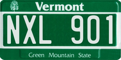 VT license plate NXL901