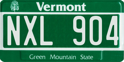 VT license plate NXL904