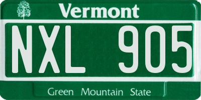 VT license plate NXL905